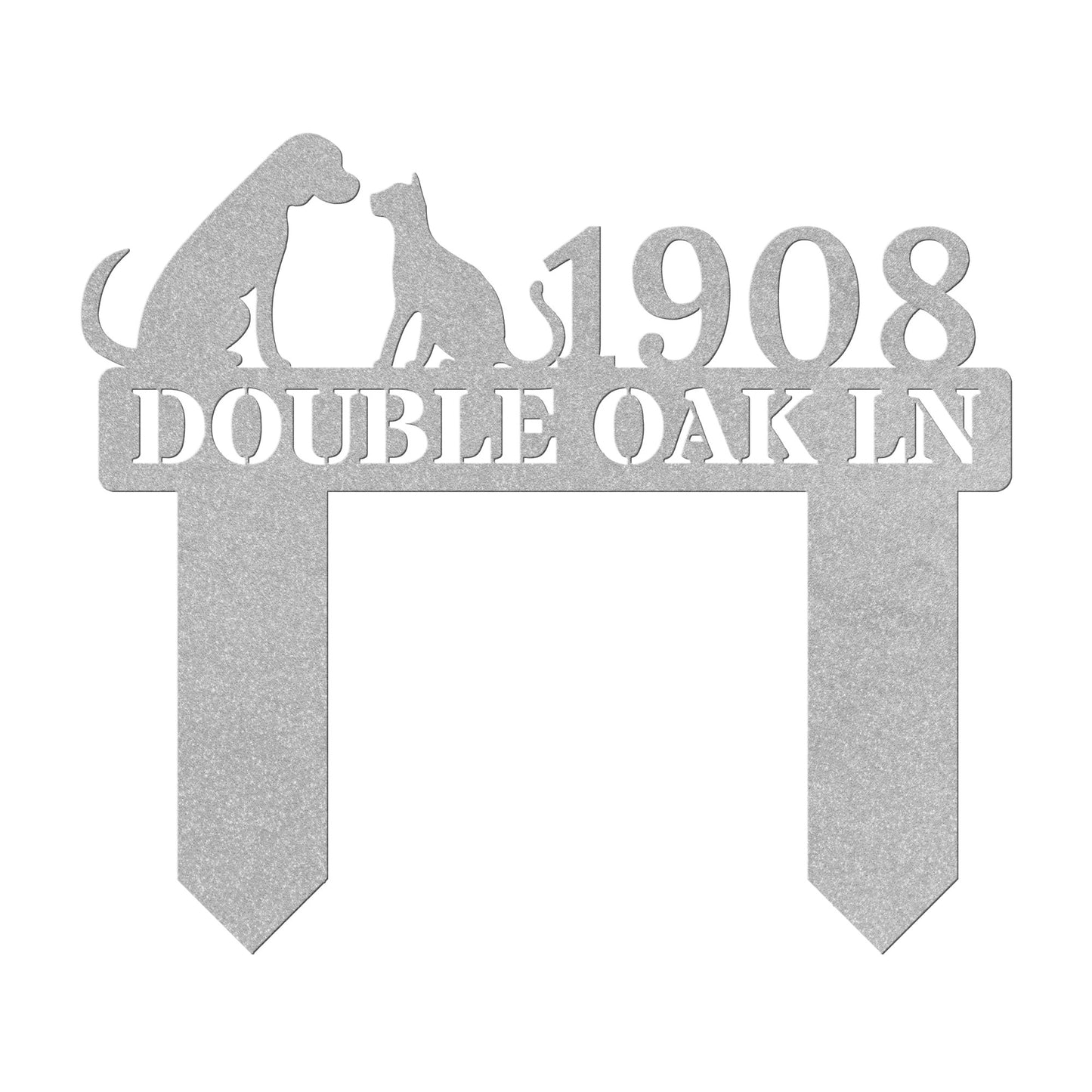 Cat Dog Address Sign (stakes)
