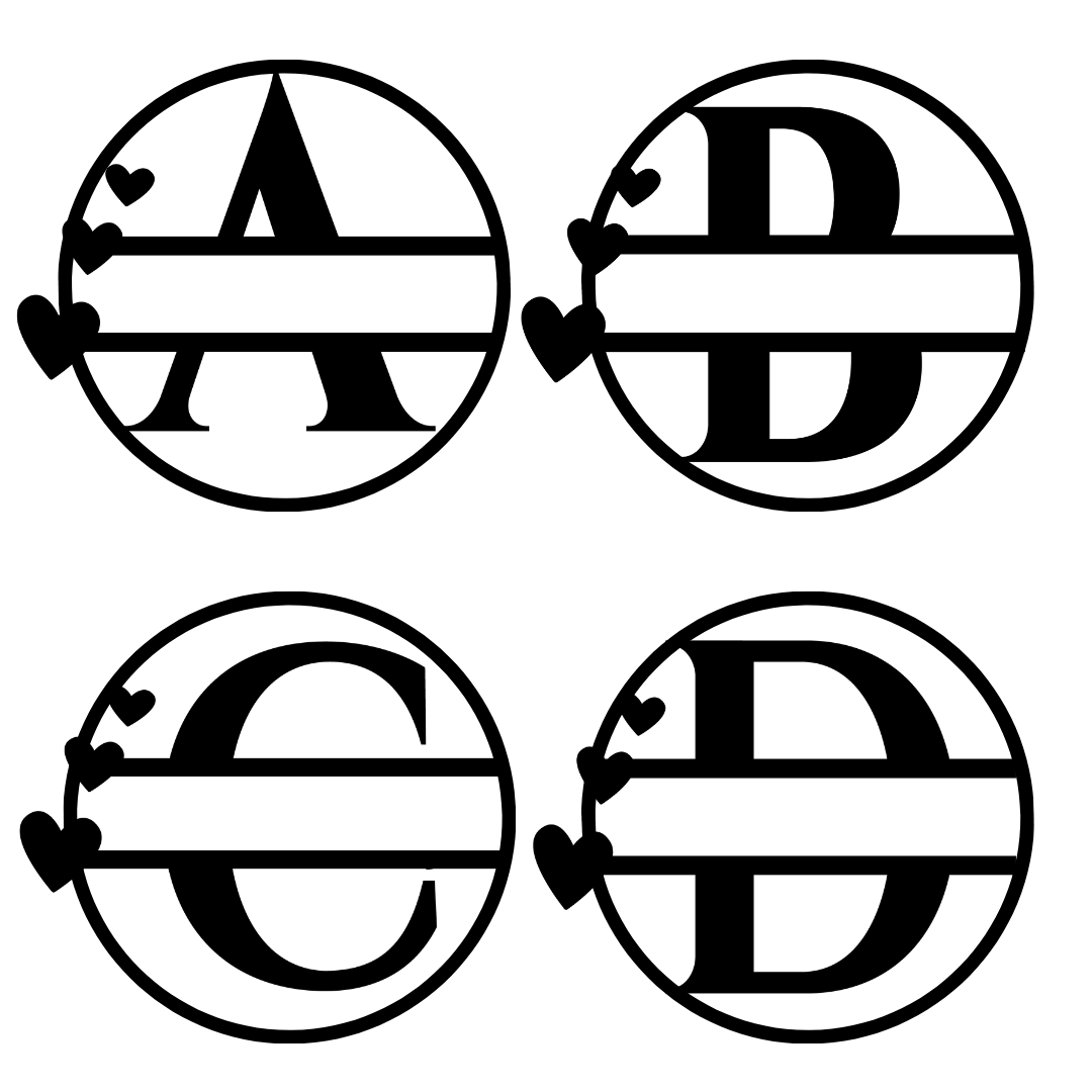 Hearts Name Monogram