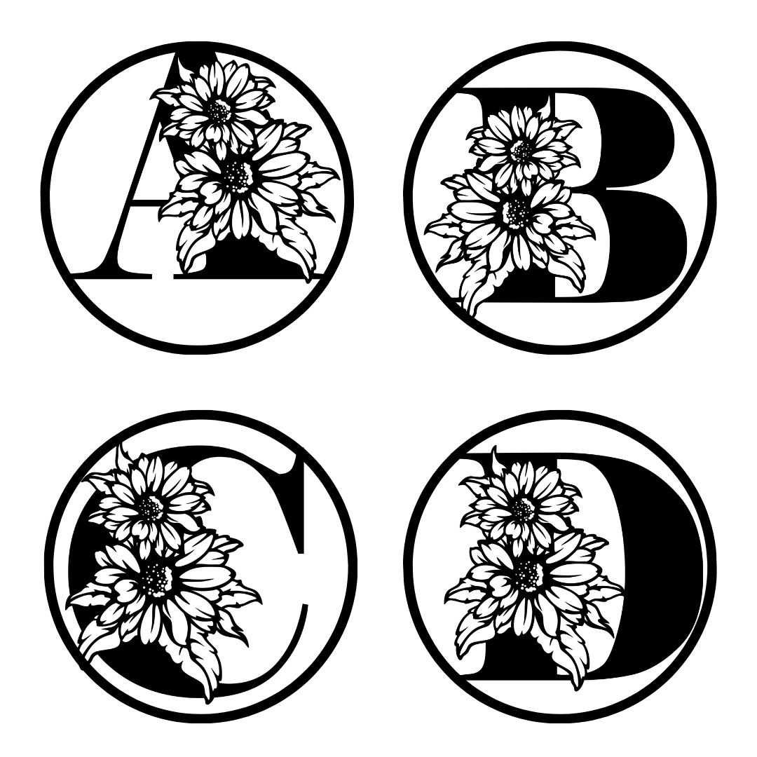 Sunflower Name Monogram