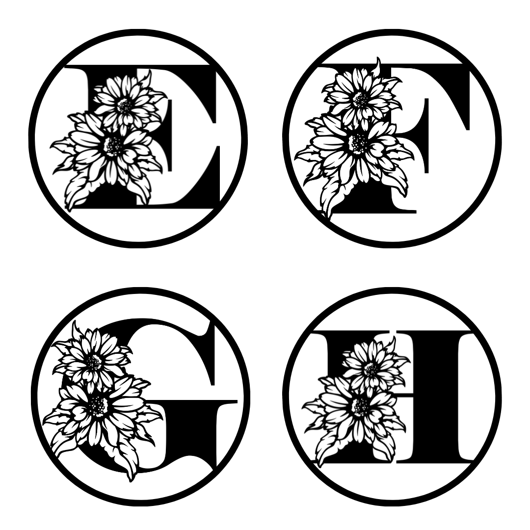 Heritage Bloom Name Monogram