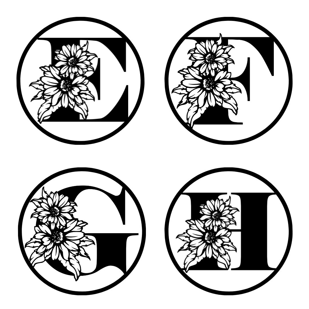 Sunflower Name Monogram