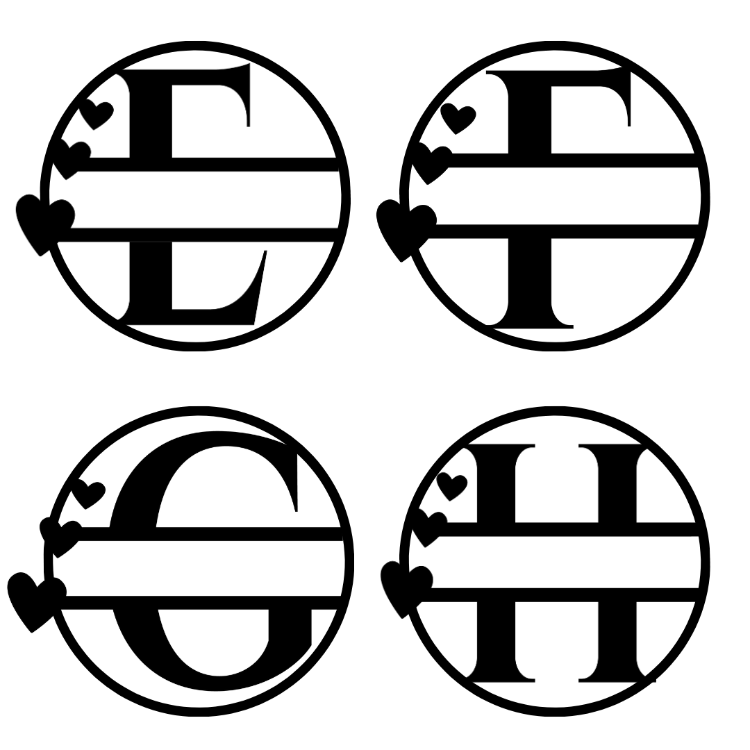 Hearts Name Monogram