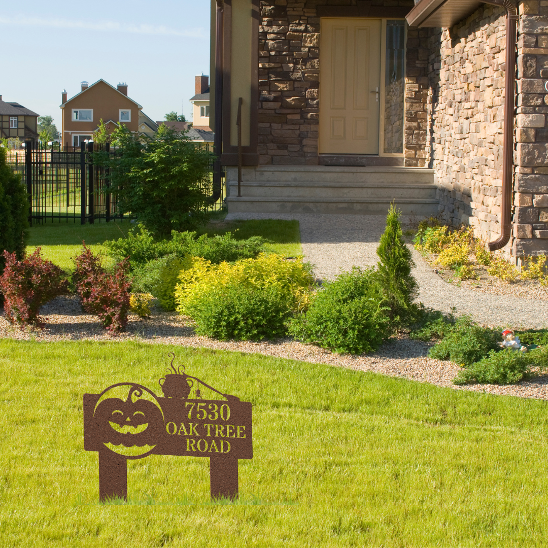 Jack-O-Lantern Address Sign (Stakes)