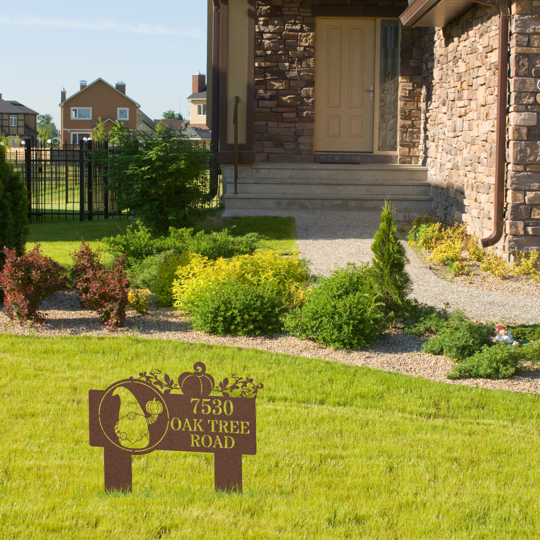 Fall Gnomie Address Sign (Stakes)