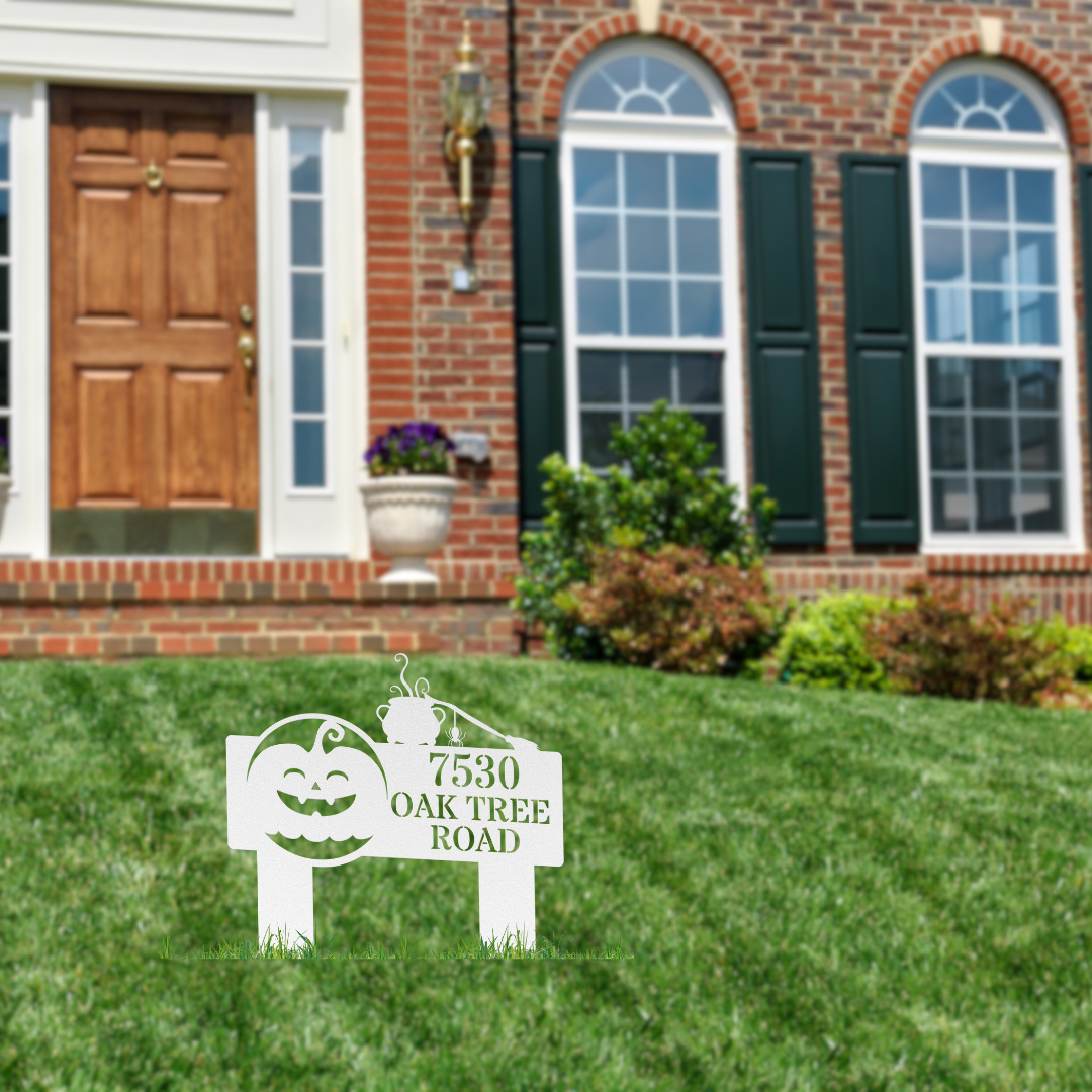 Jack-O-Lantern Address Sign (Stakes)