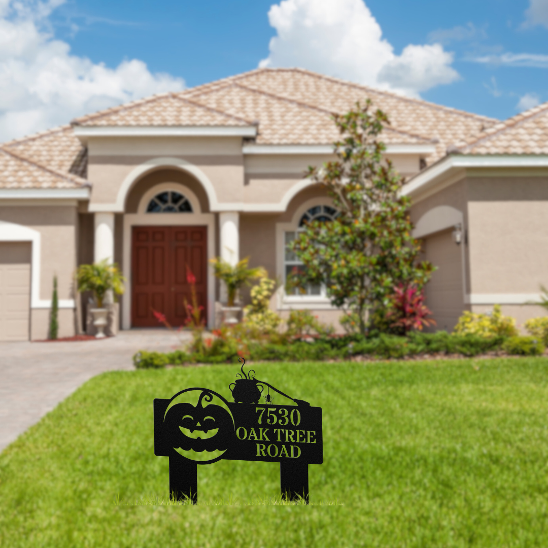 Jack-O-Lantern Address Sign (Stakes)
