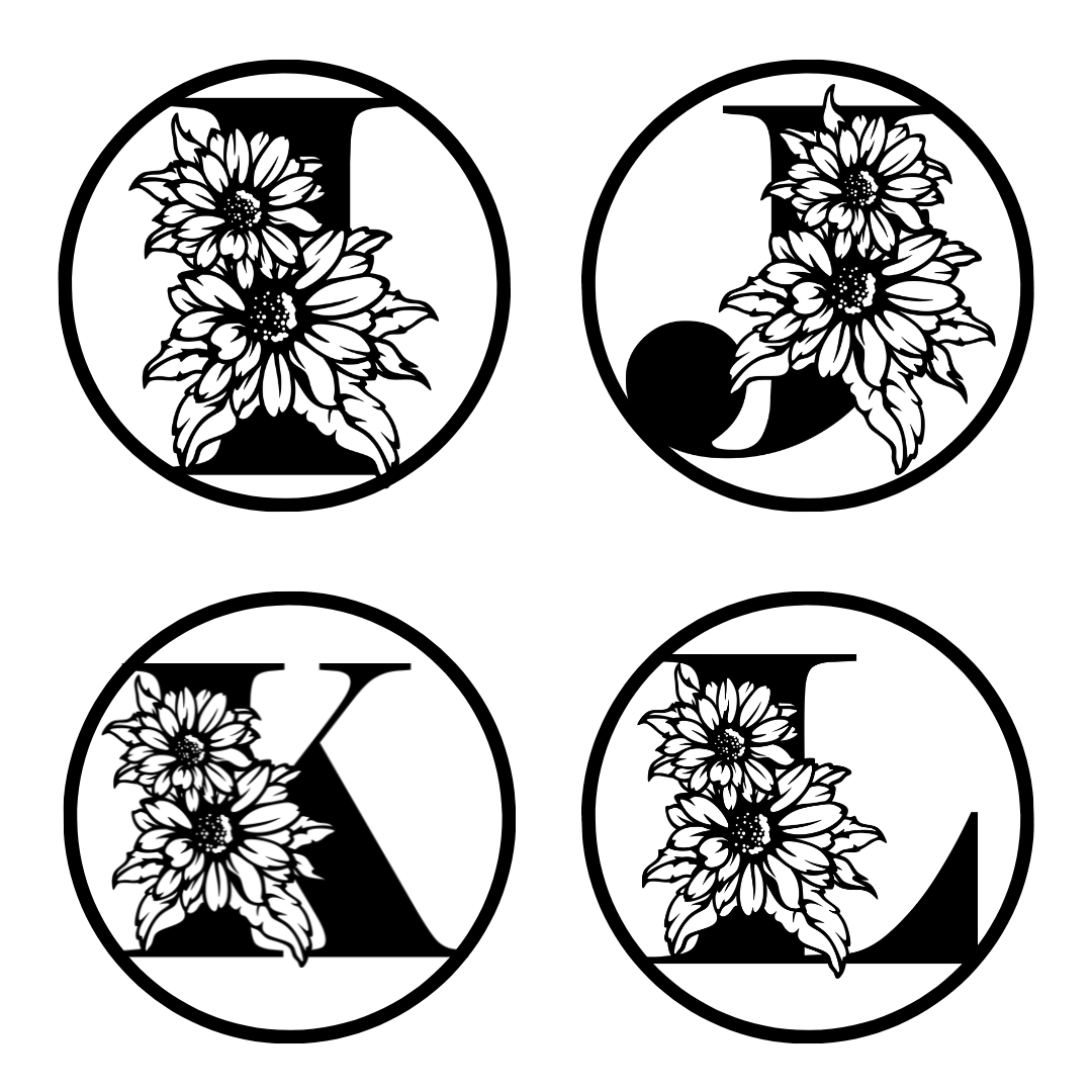 Sunflower Name Monogram