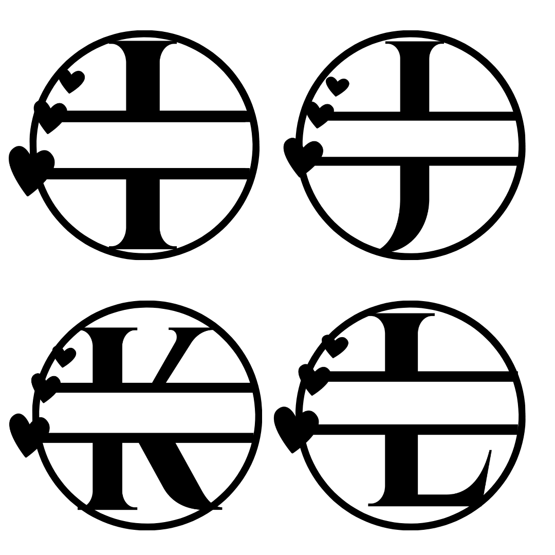 Hearts Name Monogram