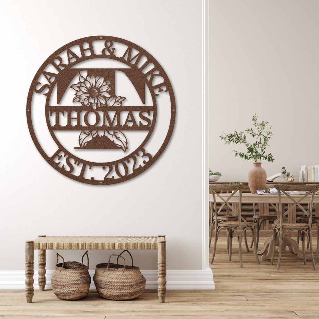 Sunflower Name Monogram