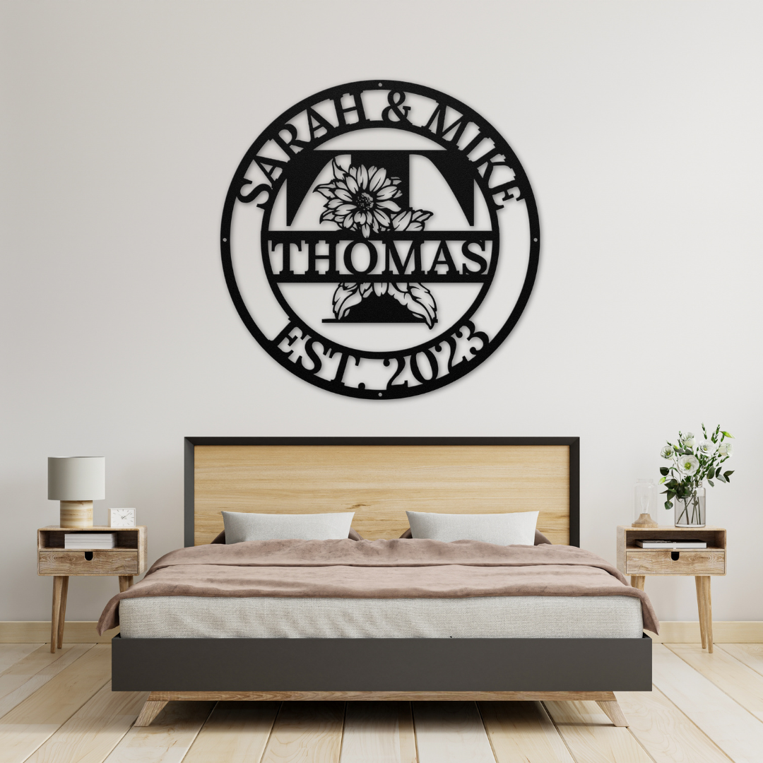 Sunflower Name Monogram