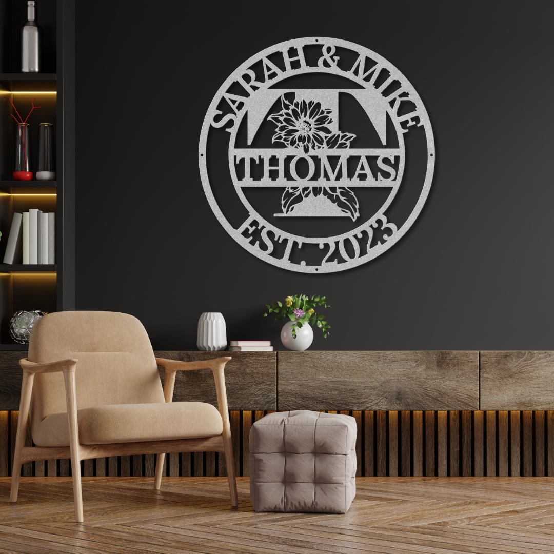 Sunflower Name Monogram