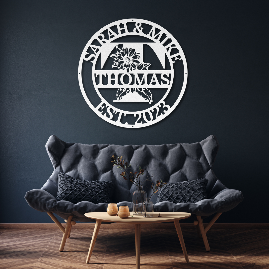 Sunflower Name Monogram