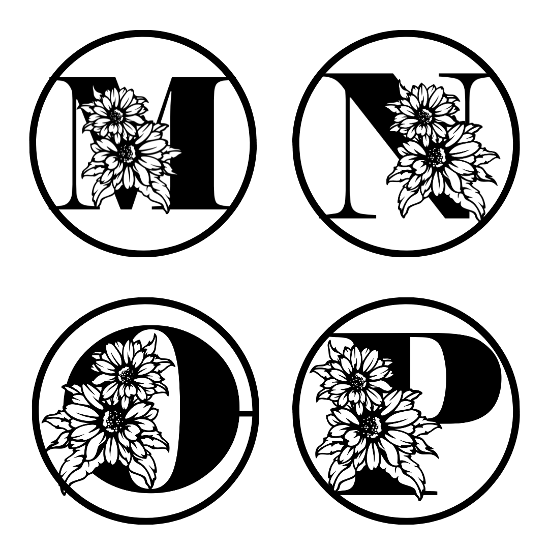 Sunflower Name Monogram
