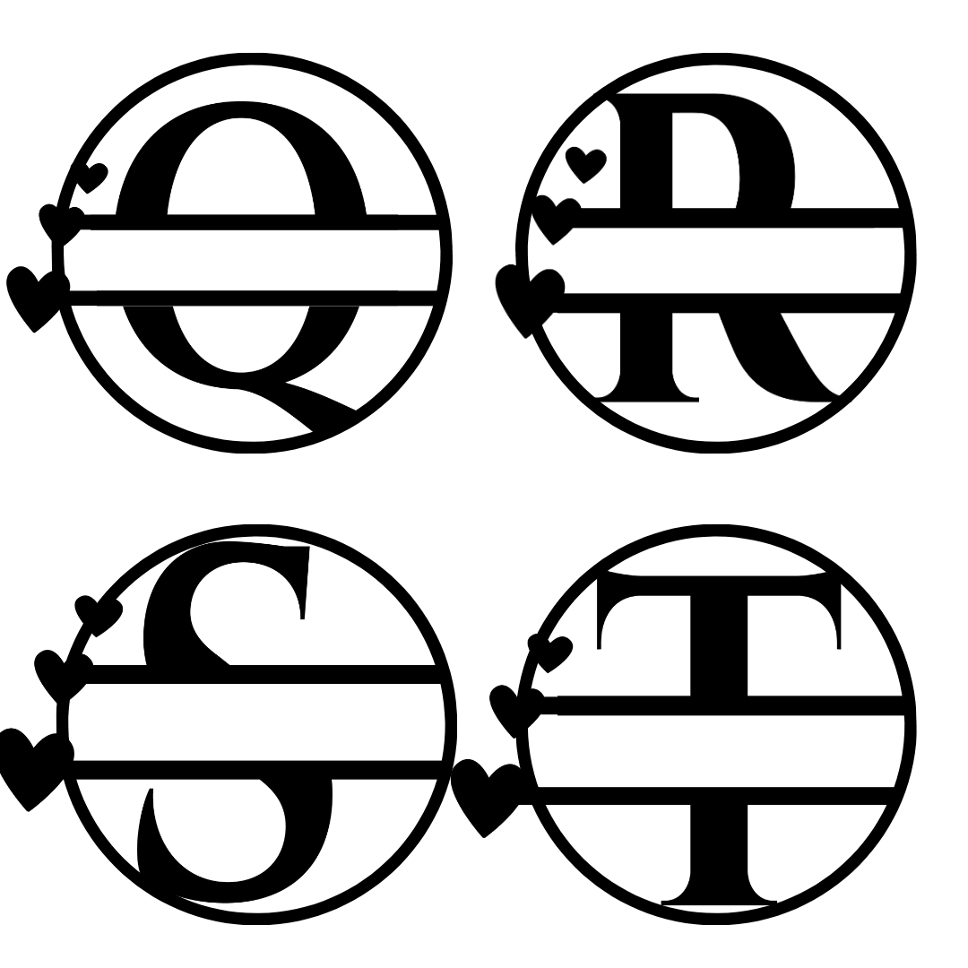 Hearts Name Monogram