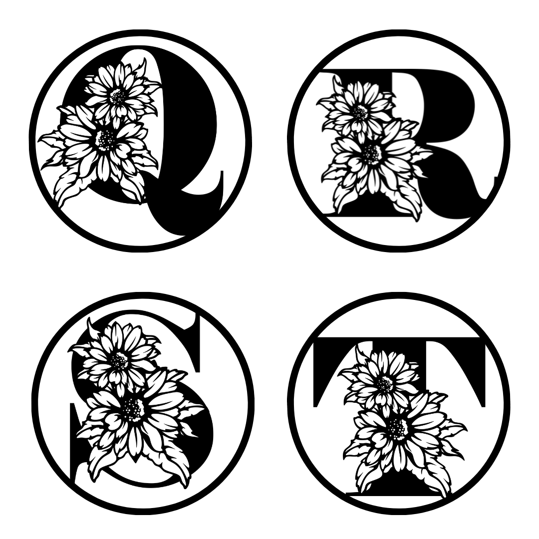 Sunflower Name Monogram