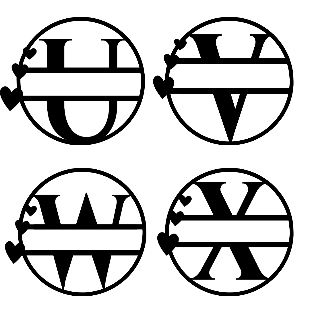 Hearts Name Monogram