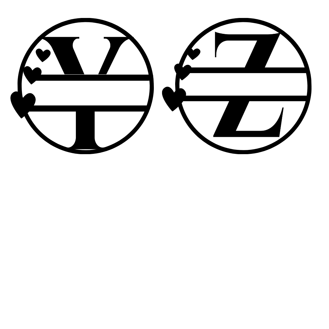 Hearts Name Monogram