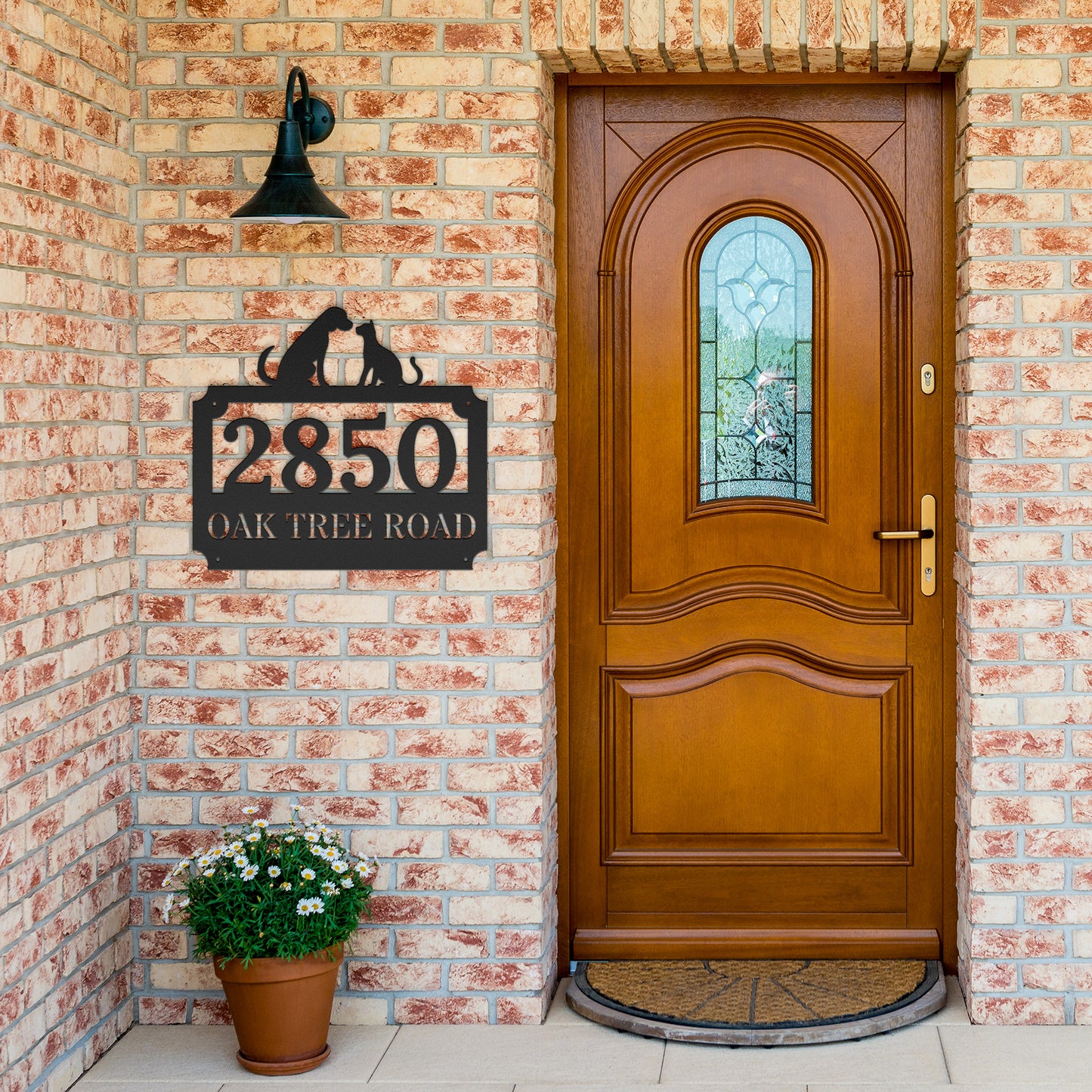 Cat Dog Address Sign