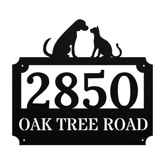 Cat Dog Address Sign
