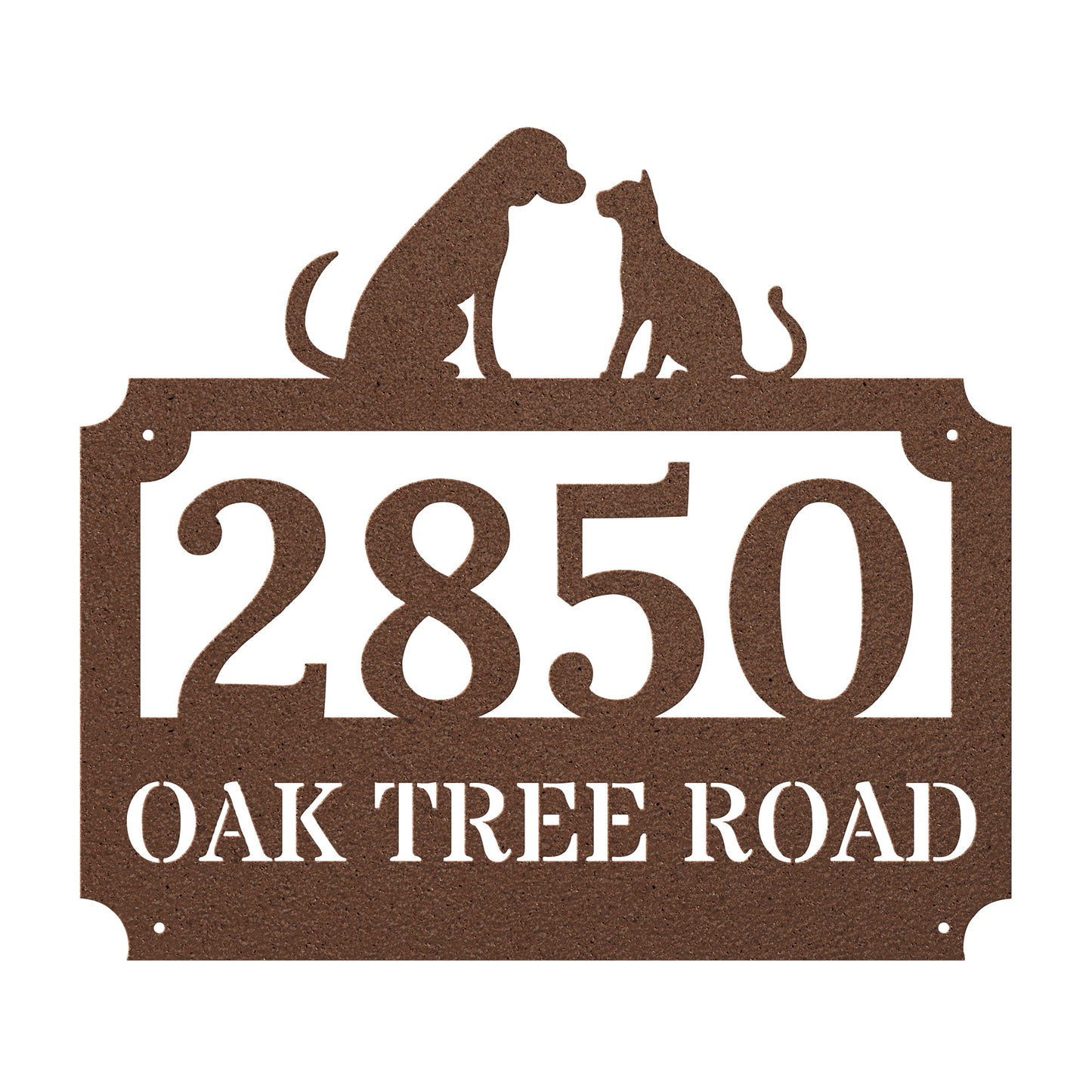 Cat Dog Address Sign