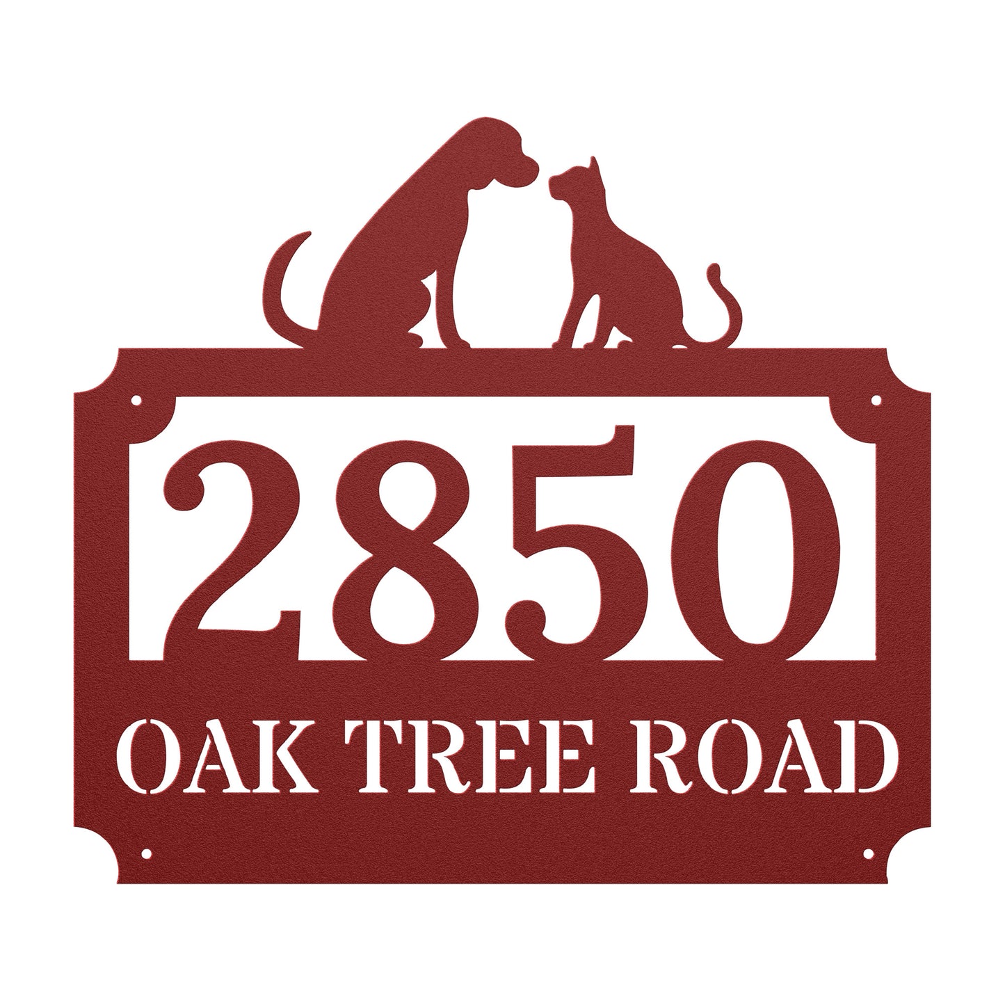 Cat Dog Address Sign