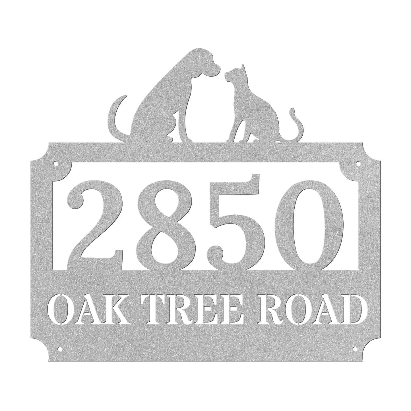 Cat Dog Address Sign