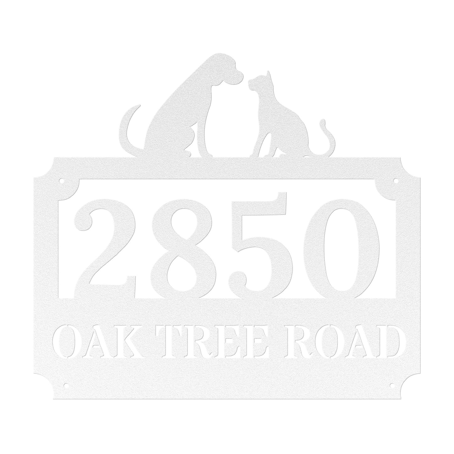 Cat Dog Address Sign