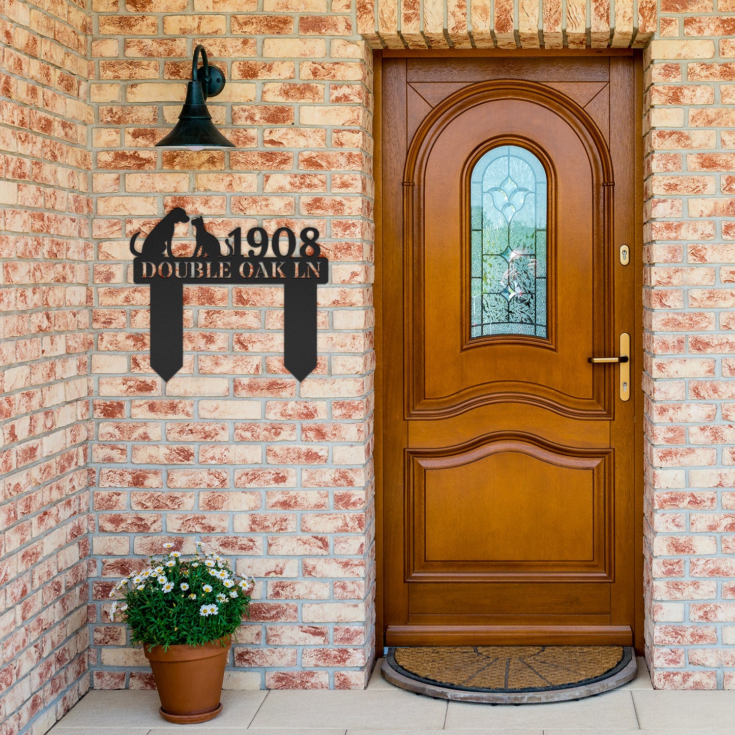 Cat Dog Address Sign (stakes)