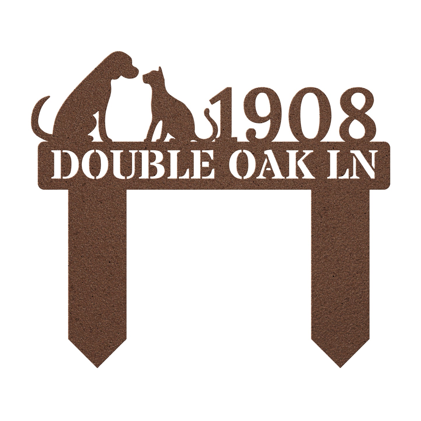 Cat Dog Address Sign (stakes)