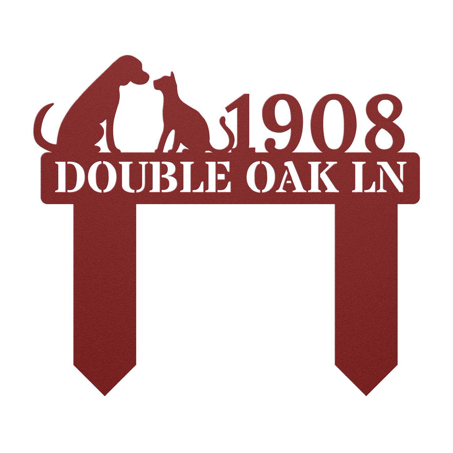 Cat Dog Address Sign (stakes)