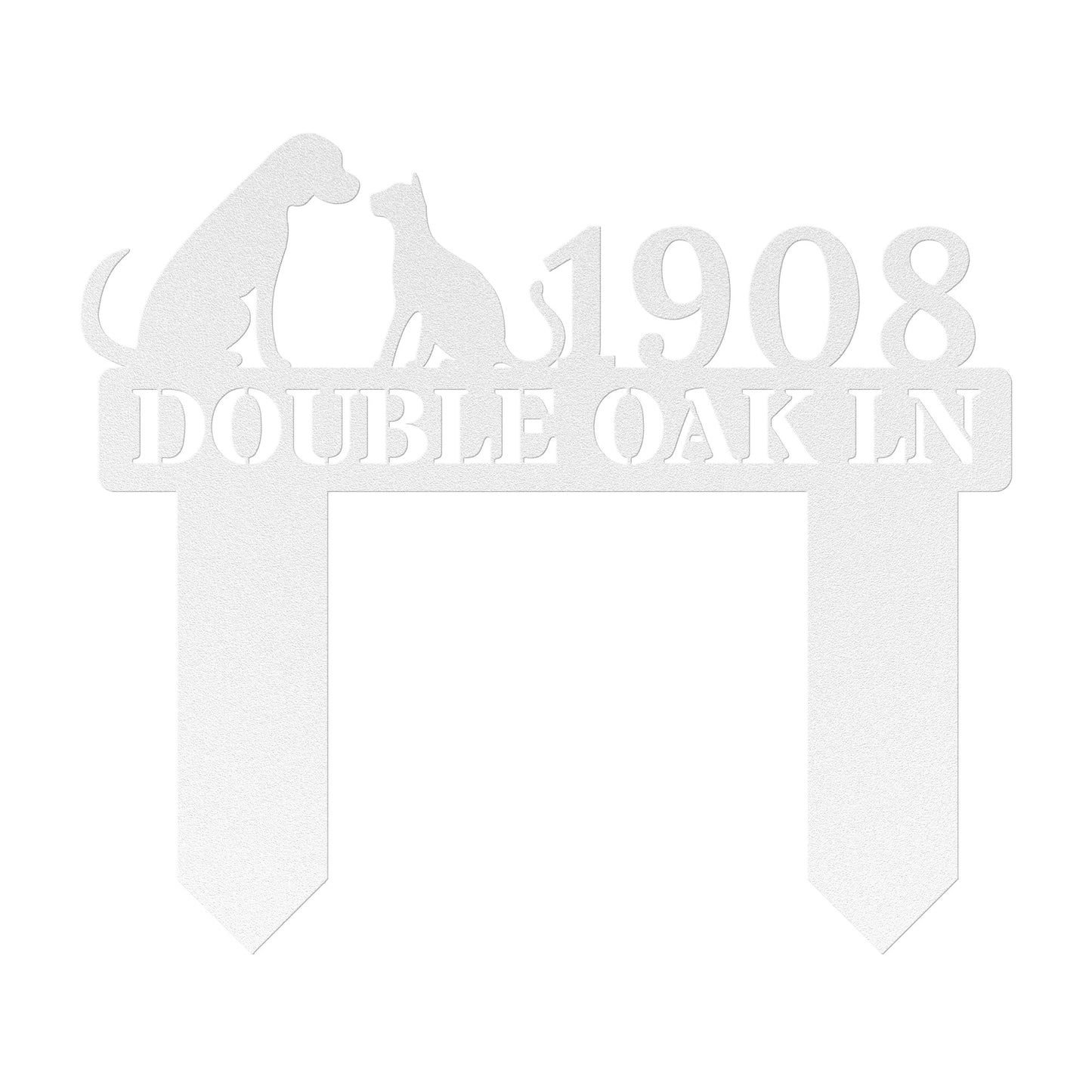 Cat Dog Address Sign (stakes)