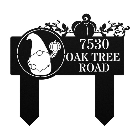 Fall Gnomie Address Sign (Stakes)