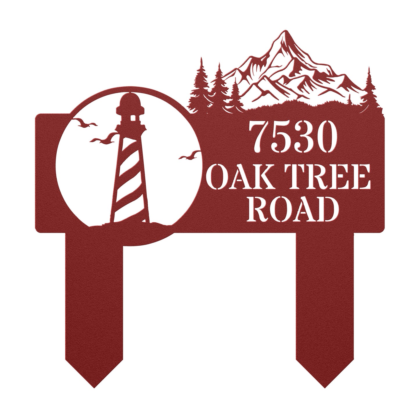 Lighthouse Address Sign (Stakes)