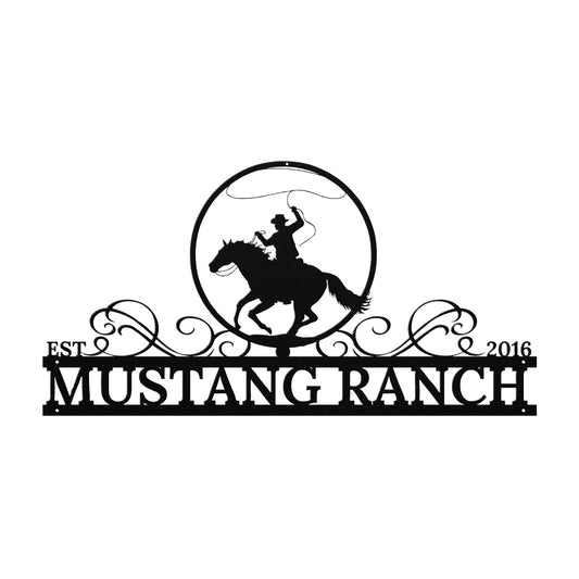 Roping Cowboy Monogram