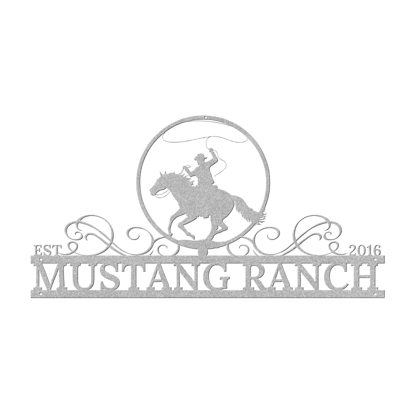 Roping Cowboy Monogram